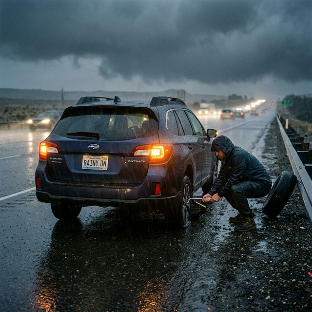 How to Change a Tire in Rain